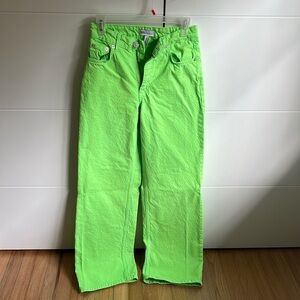 Zara green neon jeans size 0